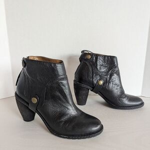 Anthropologie Schuler & Sons Philadelphia Black Heeled Booties Size 7